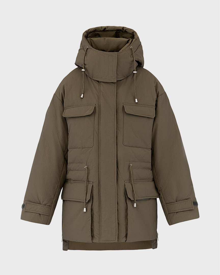 пуховик парка с накладными карманами  фотография