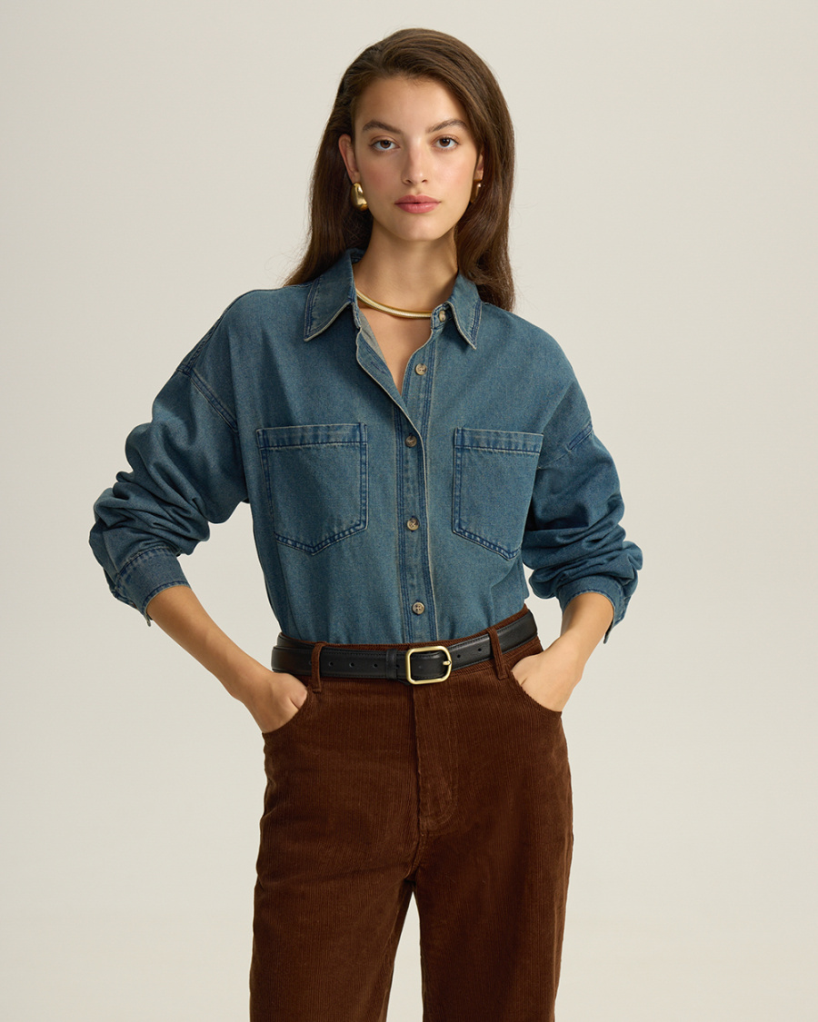 джинсовая рубашка  фотография