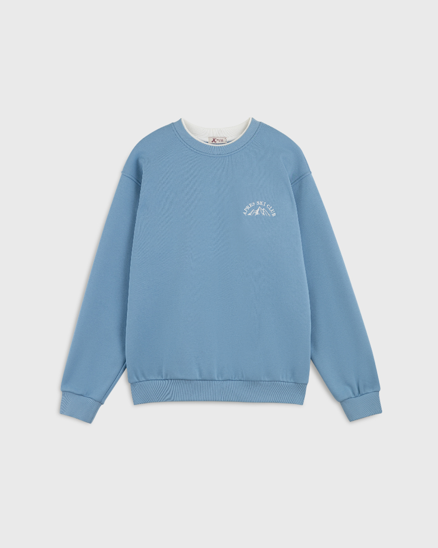 Свитшот оверсайз с вышивкой голубой 6990₽