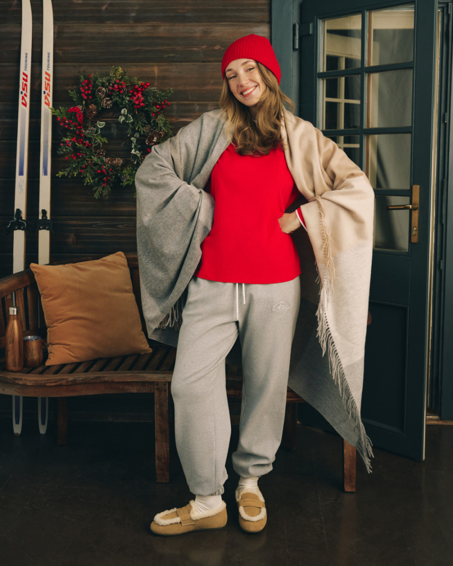 

Свободные хлопковые джоггеры с вышивкой, серый меланж