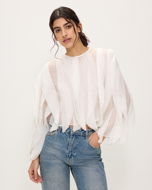 Воздушная блуза, белый
