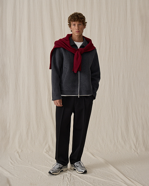 Мужская куртка из шерстяной пальтовой ткани, серый