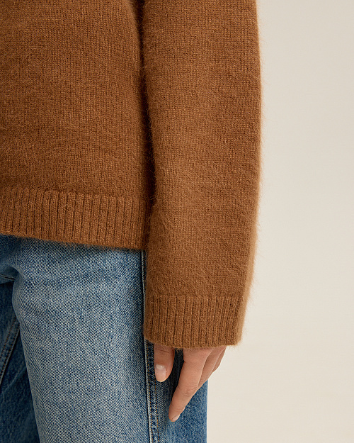 Объемный джемпер из ангоры, коричневый