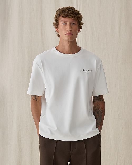 Хлопковая футболка оверсайз Unisex, белый