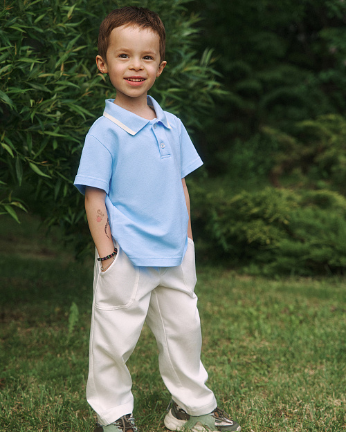 Детская футболка-поло Unisex, небесно-голубой