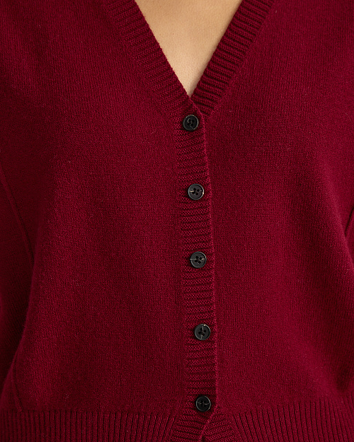 Шерстяной трикотажный жилет на пуговицах, бордовый