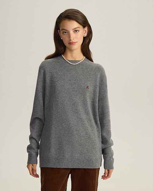 Джемпер из кашемира и шерсти Unisex, темно серый