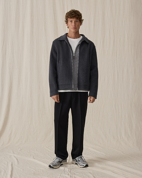 Мужская куртка из шерстяной пальтовой ткани, серый