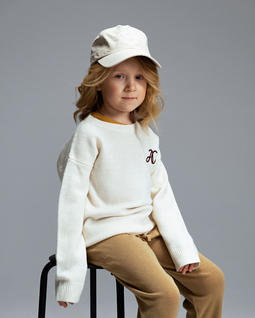 Детский свитер Unisex из шерсти и кашемира, молочный