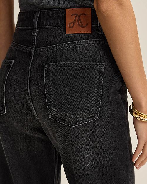 Джинсы Mom Fit с высокой посадкой, черный