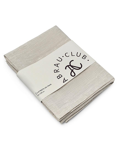 Скатерть из льна, серо-бежевый, 110x220 см