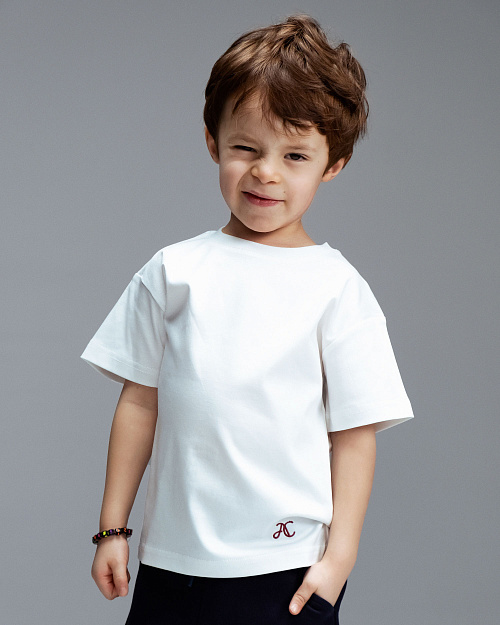 Детская футболка Unisex из хлопка Supima, белый