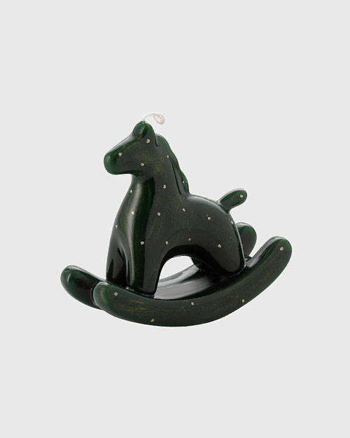 Набор свечей в виде елочных игрушек, темно-зеленый