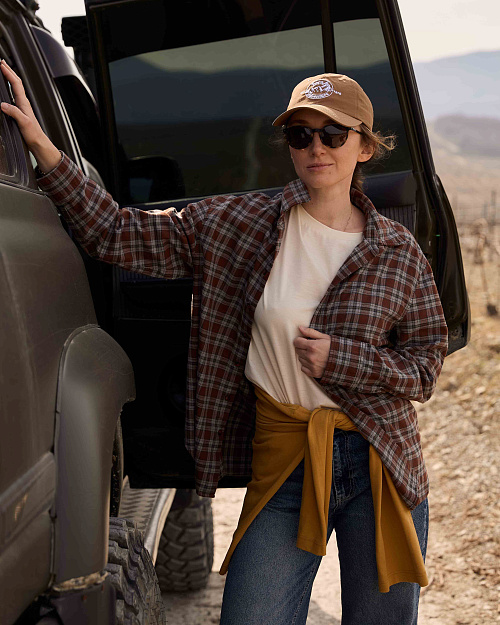 Бейсболка из нейлона, коричневый