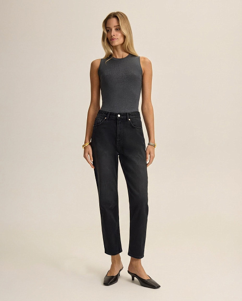 Джинсы Mom Fit с высокой посадкой, черный