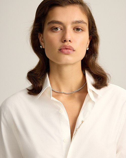 Рубашка из 100% хлопка, молочный