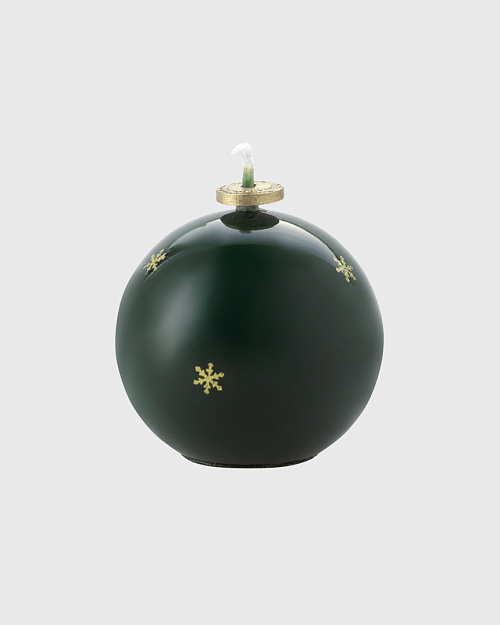Набор свечей в виде елочных игрушек, темно-зеленый