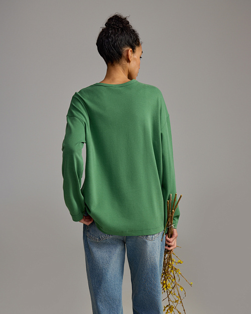 Хлопковый лонгслив Unisex, зеленый