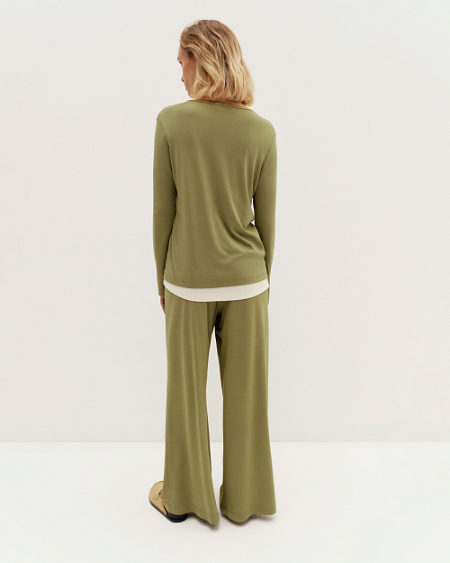 Мягкие трикотажные брюки из модала, хаки