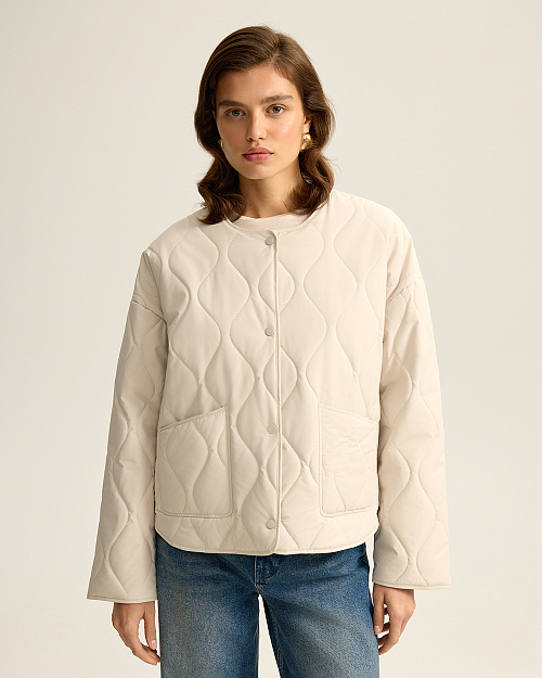 Стеганая куртка, с водоотталкивающей пропиткой, светло-бежевый