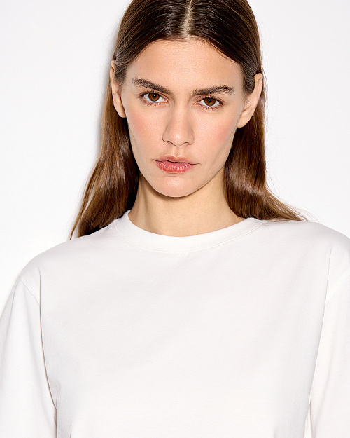 Футболка оверсайз, из хлопка с эластаном, белый