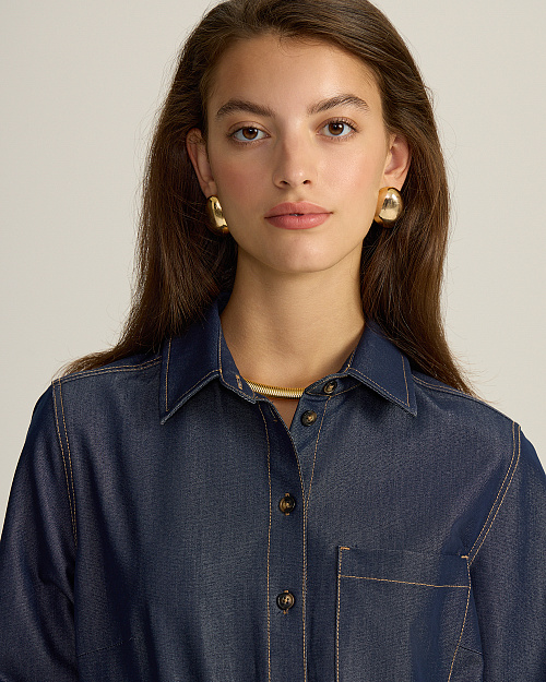 Джинсовая рубашка, темно-синий