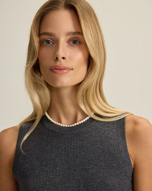 Вязаный топ из шерсти мериноса, серый