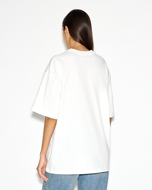 Оверсайз футболка с акцентными швами, из 100% хлопка, белый