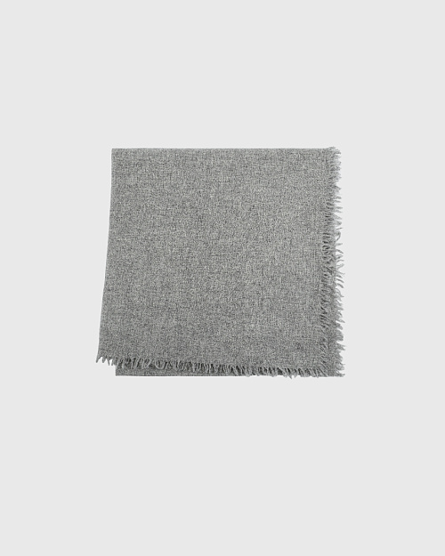 Палантин из шерсти и кашемира, серый меланж