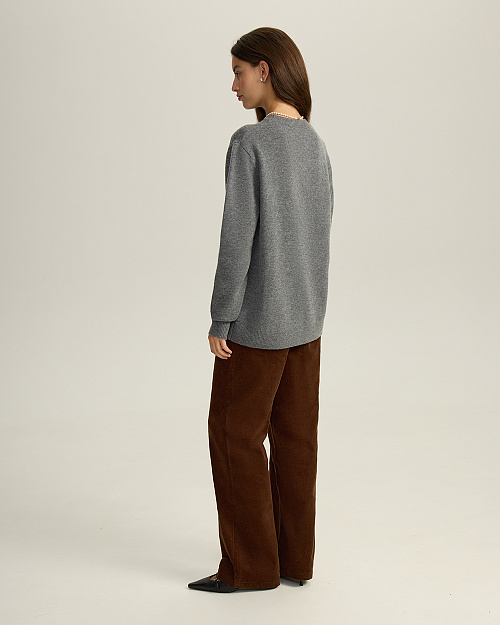 Джемпер из кашемира и шерсти Unisex, темно серый