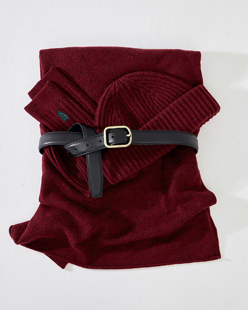 Шапка бини Unisex из шерсти с кашемиром, бордовый