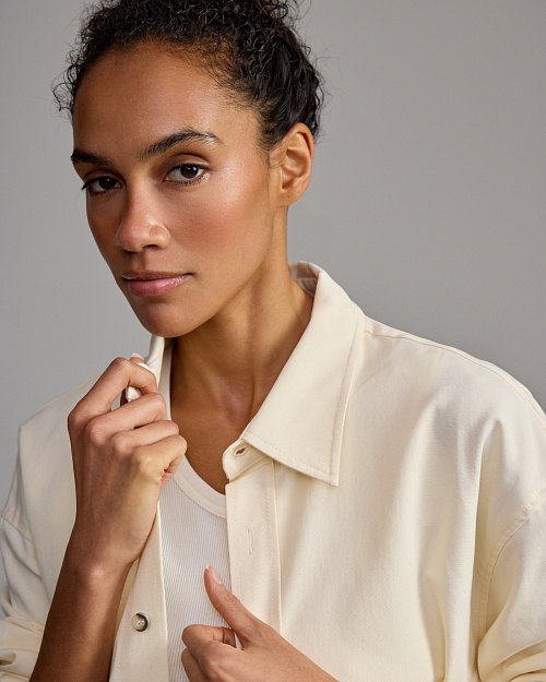 Рубашка Unisex из 100% хлопка, молочный