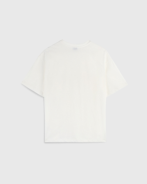 Футболка oversize с принтом, из района, молочный