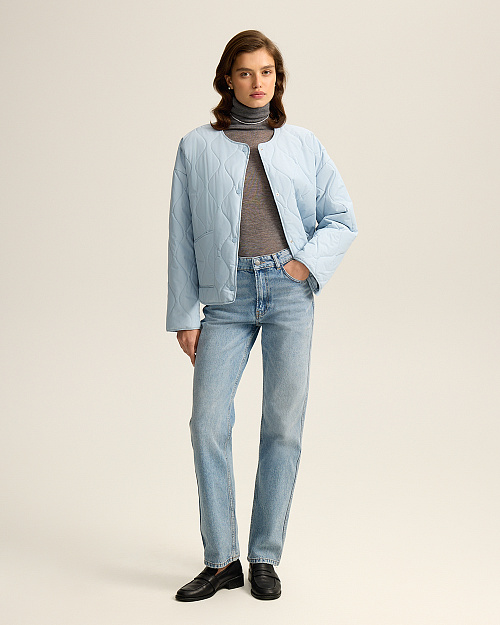 Стеганая куртка, с водоотталкивающей пропиткой, голубой