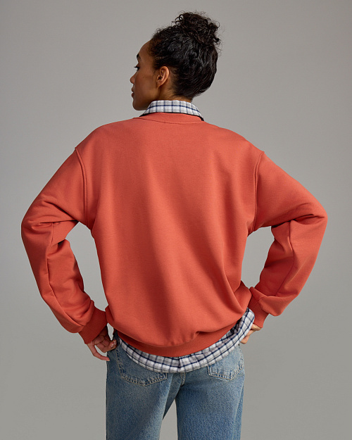 Хлопковая толстовка оверсайз Unisex, красный