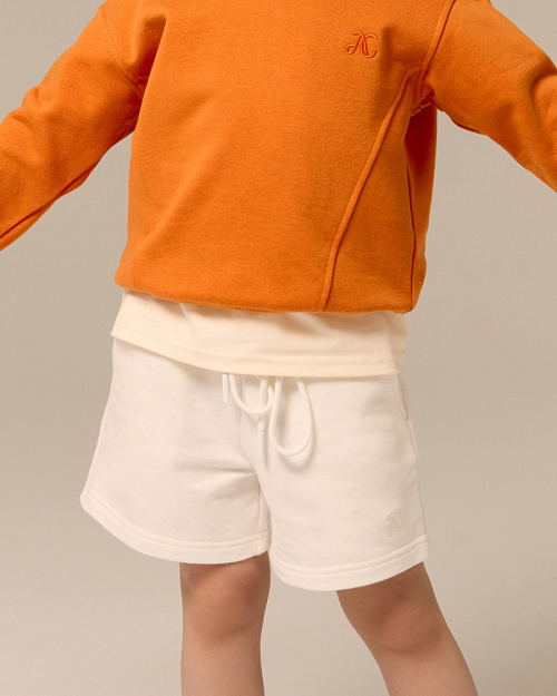 Детские шорты Unisex с вышивкой, белый