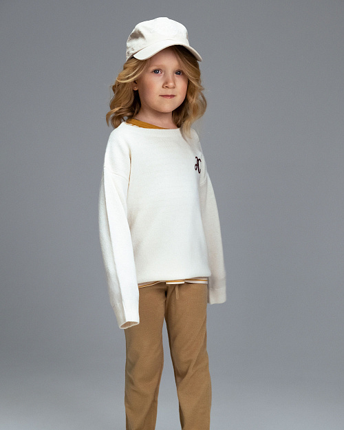Детский свитер Unisex из шерсти и кашемира, молочный