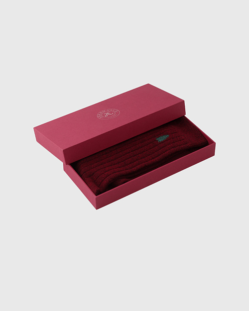 Мужские носки из шерсти с кашемиром, бордовый