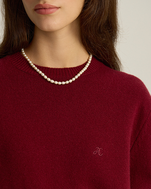 Джемпер из кашемира и шерсти Unisex, бордовый
