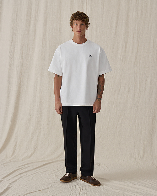 Мужские брюки с защипами, из футера, черный