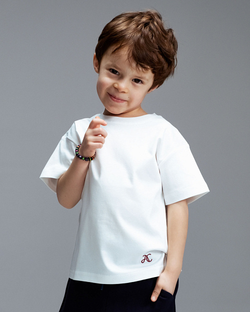 Детская футболка Unisex из хлопка Supima, белый