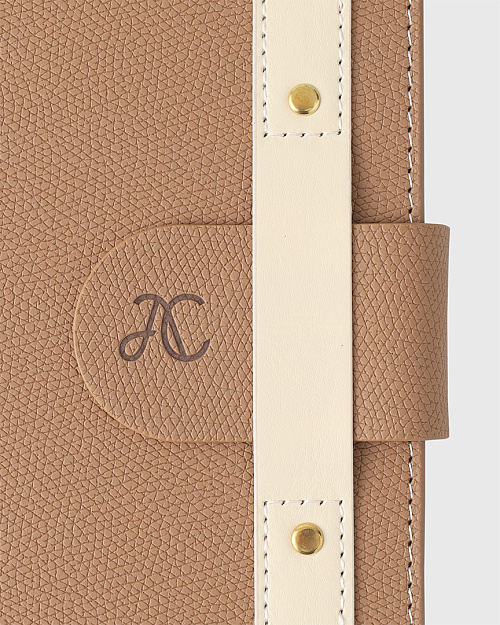 Блокнот A5 из эко-кожи, на застежке, светло-коричневый