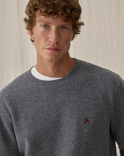 Джемпер из кашемира и шерсти Unisex, темно серый