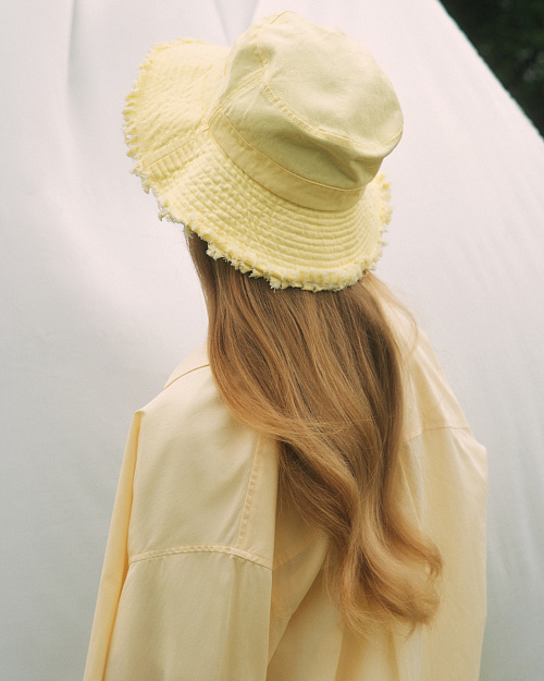 Панама с вышивкой Unisex, желтый