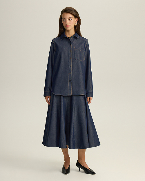 Джинсовая рубашка, темно-синий