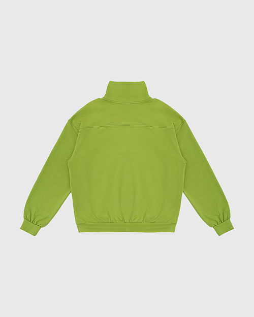 Детский свитшот Unisex с воротом на молнии, зеленый
