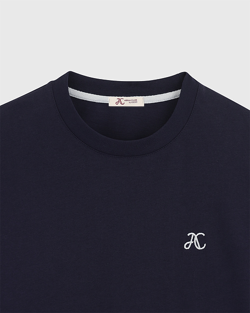 Хлопковая футболка Unisex с принтом и вышивкой, синий