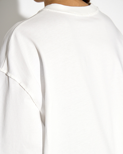 Оверсайз футболка с акцентными швами, из 100% хлопка, белый