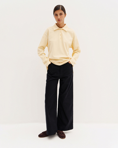 Поло с длинным рукавом, желтый