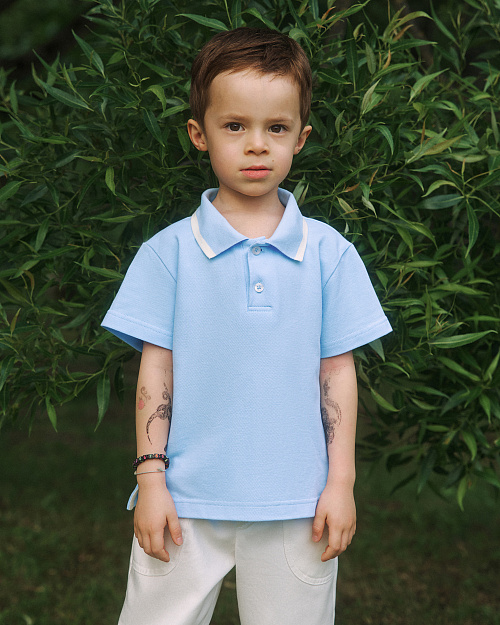 Детская футболка-поло Unisex, небесно-голубой